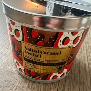 Bath & Body Works Limited Edition Salted Caramel Pretzel 3 Wick Candle!